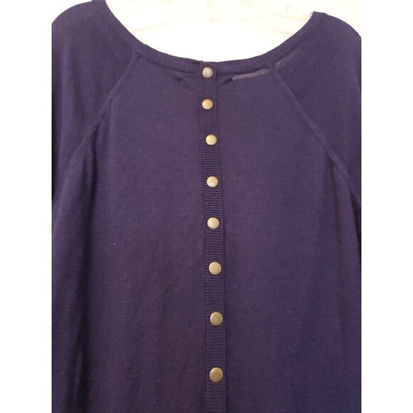 if it were me Tops - If It Were Me Women’s M Long Sleeve Boat Neck Knit Top Brass Buttons at the back